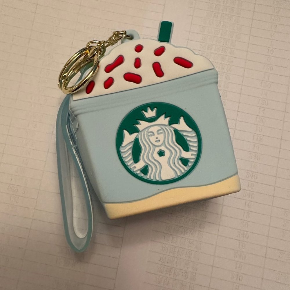 Starbucks Keychain Small Pouch Thin Silicone - Light Blue